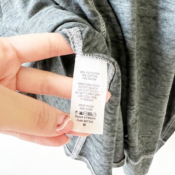 Free People Movement Dark Green Burnout Long Sleeve Shirt M - Picture 5 of 6